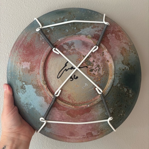 TONY EVANS Raku Pottery‎ Post Moden Decorative Textured Plate - Picture 4 of 13